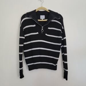 All Fenix Quarter Zip Striped Cotton Sweater